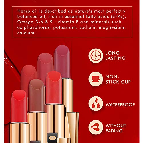 Cosméticos Lápiz labial Hidratante Lápiz labial Suave Impermeable Duradero Antiadherente Vaso Maquillaje Velvet Brillo labial Tratamiento para Problemas de Labios. (01)