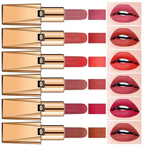 Cosméticos Lápiz labial Hidratante Lápiz labial Suave Impermeable Duradero Antiadherente Vaso Maquillaje Velvet Brillo labial Tratamiento para Problemas de Labios. (01)