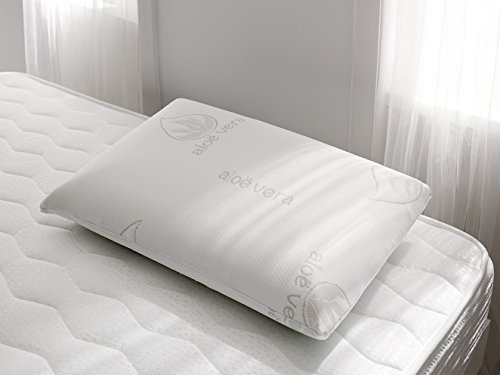 COSMOS | Almohada Sensation | Almohada Viscoelástica 60x40 Cm Tejido Aloe Vera Desenfundable | Altura 13 Cm | Ultra Transpirable Hipoalergénica y Antiácaros