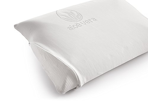 COSMOS | Almohada Sporty | Almohada Viscoelástica 60x40 Cm Tejido Aloe Vera Desenfundable | Altura 13 Cm | Ultra Transpirable Hipoalergénica y Antiácaros