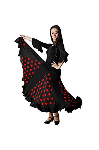 Costumizate! Falda de Lunares Rojo con un Volante para Mujer Adulta Talla m