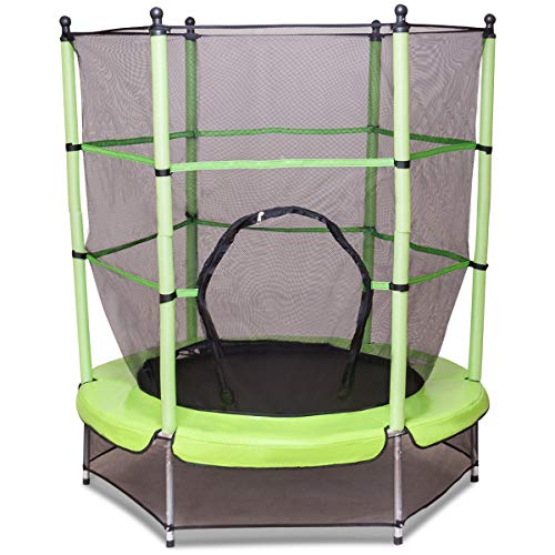 COSTWAY Cama Elástica de Jardín Infantil Trampolín para niños con Red de Seguridad Ø 140cm