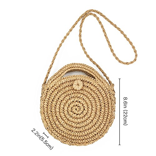 Cosyres Bolso de cuerpo redondo cruzado de verano para mujer (marrón)
