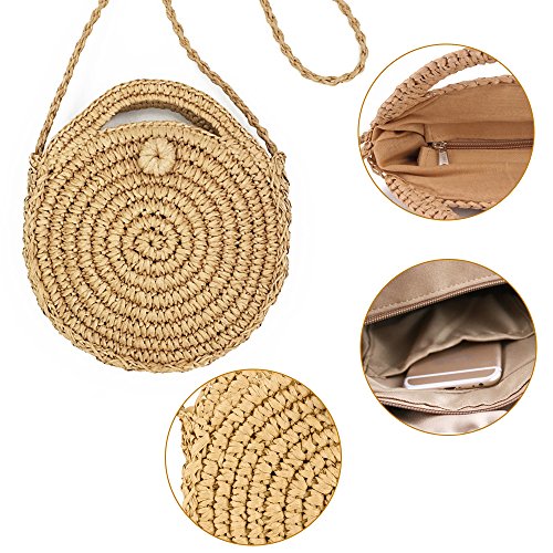 Cosyres Bolso de cuerpo redondo cruzado de verano para mujer (marrón)