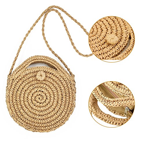 Cosyres Bolso de cuerpo redondo cruzado de verano para mujer (marrón)