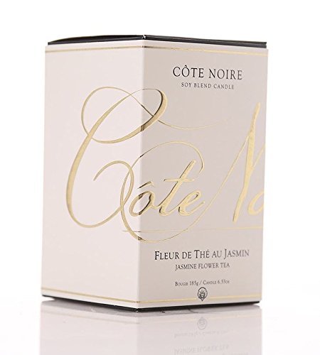 Cote Noire - Vela aromática en tarro de cristal (aroma de flores de jazmín, 185 g, edición limitada plateada)
