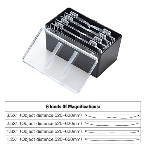 Covvy - Lupa para Diadema con 2 Luces LED, Manos Libres, con 4 Lentes Desmontables para Leer, reparación electrónica, Joyas, Costura, Manualidades, Reloj