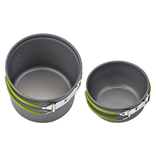 Cozywind Utensilios de Cocina para Camping, Kit de Olla para Acampada y Senderismo, Portátil 2 Piezas