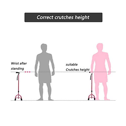 CPY-EX Las muletas de Altura Ajustable de del Viejo Bastón Cuatro pies Viejo Aluminio muletas,C