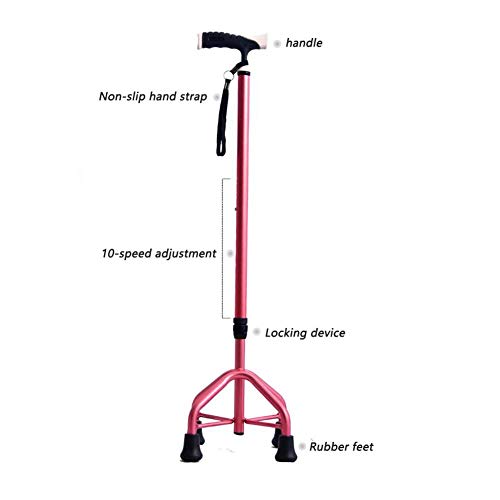 CPY-EX Las muletas de Altura Ajustable de del Viejo Bastón Cuatro pies Viejo Aluminio muletas,C