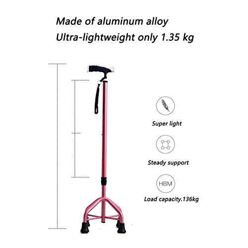 CPY-EX Las muletas de Altura Ajustable de del Viejo Bastón Cuatro pies Viejo Aluminio muletas,C