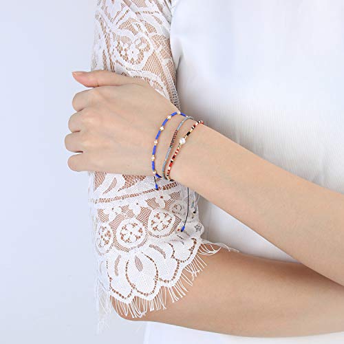 C.QUAN CHI Cuerda Esposas Hebra Tejido Pulsera Mujer Muñeca Ágata Playa Pulsera Bohemio Joyería Moda Hecho A Mano Trenzado Amistad Pulsera Guay Cumpleaños Regalos Graduación Regalos Su