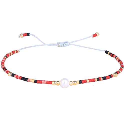 C.QUAN CHI Cuerda Esposas Hebra Tejido Pulsera Mujer Muñeca Ágata Playa Pulsera Bohemio Joyería Moda Hecho A Mano Trenzado Amistad Pulsera Guay Cumpleaños Regalos Graduación Regalos Su
