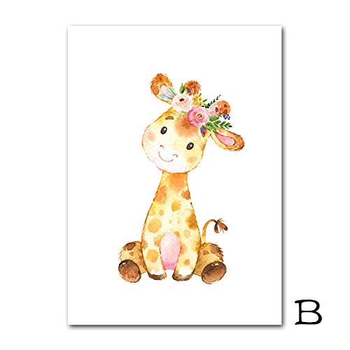 Cqzk Elefante Carteles Personalizados Nombre Personalizado Vivero Arte Impresiones Flores Rosadas Lienzo Pintura Imágenes para Niñas Habitación 40x60cmX3 Sin Marco