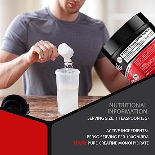 CREATINA MONOHIDRATADA EN POLVO - Proteinas Para Aumentar Masa Muscular - Creatina Monohidrato Micronizada 100% Pura Vegan Protein Powder- 500g de Suplementos Para Ganar Masa Muscular y Para Engordar