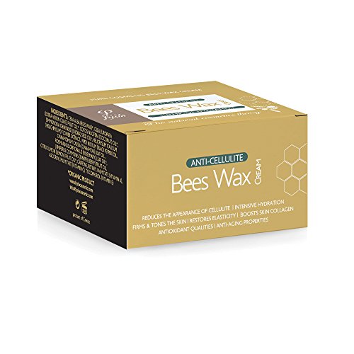 Crema Anticelulítica con Cera de Abeja Orgánica, Aceite de Oliva Virgen Extra y Aceites Esenciales - de Cosméticos Naturales Fysio - Ingredientes Naturales - Se puede utilizar con masajeador, envolturas corporales, pantalones y rodillos dérmicos.