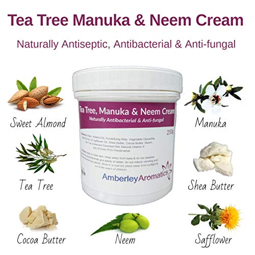 Crema de árbol del té, neem y manuka, antibacteriana y antihongos, 250 g
