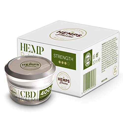 Crema de Cañamo de Alta Efectividad | Crema de CBD (400 mg de Cannabidiol) para Alivio de Dolores Musculares y Articulares - 50 ml | Hemps Pharma - CBD Balm Strength