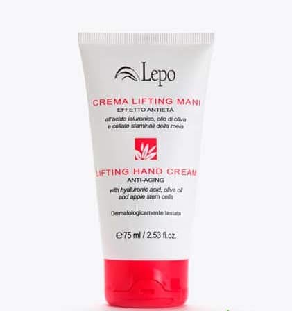 Crema de Manos Efecto Lifting - Antiedad y Antienvejecimiento. Elaborada con ingredientes naturales. Lepo marca de cosmética italiana