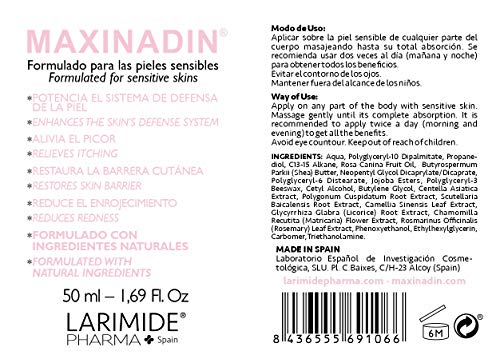 Crema Hidratante para pieles sensibles y Atópicas 50 ml. Maxinadin. Larimide Pharma.