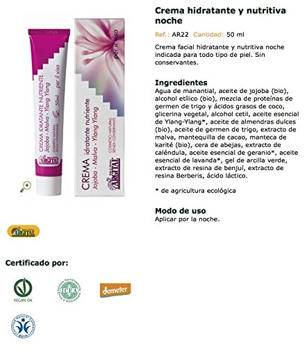 Crema hidratante y nutritiva de noche - Argital cosmética natural - 50 ml.