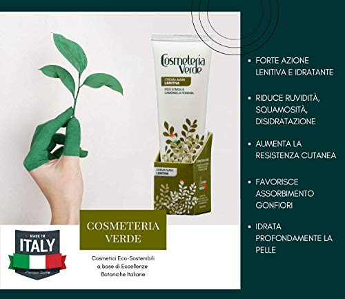 Crema Manos Calmante Cosmeteria Verde - Gracias a la fuerte acción calmante y hidratante de sus componentes vegetales reduce las condiciones de rugosidad y escamosidad.