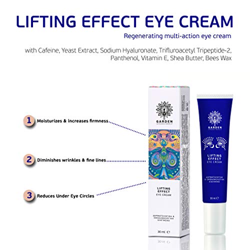 Crema Reafirmante para Ojos Garden | Contorno de Ojos con Cera de Abejas y Manteca de Karité | Antienvejecimiento Contra la Hinchazón, Reduce las Arrugas, Bolsas | Todas las pieles 30 ml.