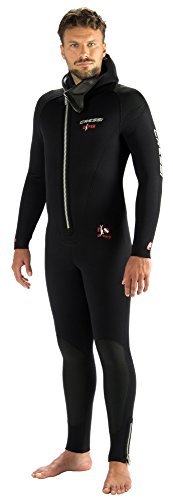 Cressi Diver Man Monopiece Wetsuit Traje de Buceo de Una Pieza, 5 mm, Hombres, Negro/Rojo, XL/5