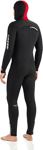 Cressi Diver Man Monopiece Wetsuit Traje de Buceo de Una Pieza, 5 mm, Hombres, Negro/Rojo, XL/5