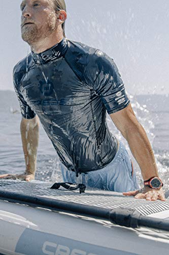 Cressi Hydro Men's Rash Guard Short Sleeves - Camisa de Protección Deportiva para Hombres con Mangas Cortas, Negro/Lime, L