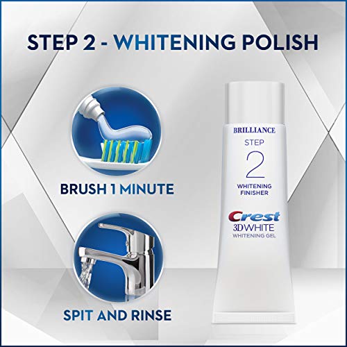 Crest 3D White Brilliance - Sistema de gel dental y blanqueador de limpieza diaria (Daily Cleansing Toothpaste And Whitening Gel System), para una sonrisa mas blanca