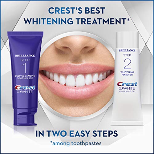 Crest 3D White Brilliance - Sistema de gel dental y blanqueador de limpieza diaria (Daily Cleansing Toothpaste And Whitening Gel System), para una sonrisa mas blanca