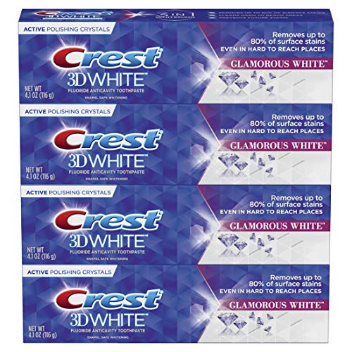 Crest 3D White Luxe, Glamorous White, Vibrant Mint Toothpaste 4.1oz (Pack of 4) by Crest
