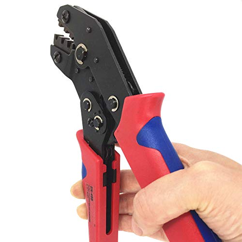 Crimpadora Terminales Electricos, Aweohtle Crimpadora de Terminales Alicates de Trinquete con 300 Macho Hembra Terminales y 300 Fundas Aislantes para 0.5-1.5mm²