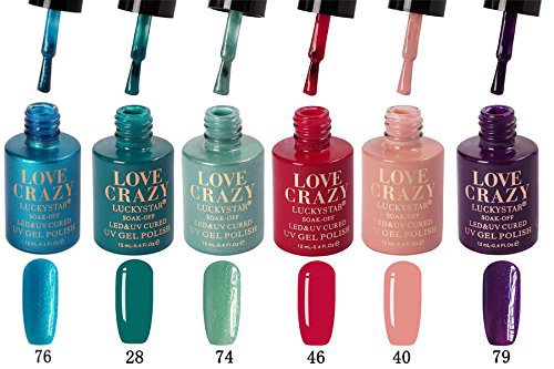 Cris Nails® Esmalte LoveCrazy de Uñas Semipermanente Uñas de Gel permanente UV LED Kit de Manicura con Base Coat Top Coat (Kit007)