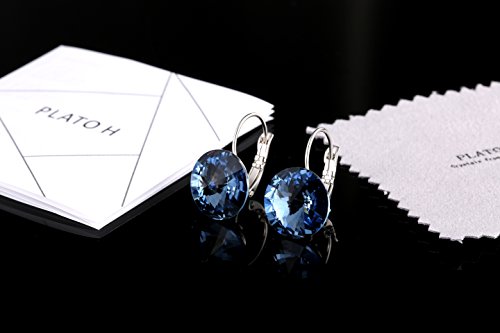 Cristales Redondos de la Sombra de Swarovski - Pendientes de Aro Ocasionales - Pendientes de Botón - Regalo de Joyería para Mujeres Gilrs Madre, Hija, Libre de Alérgenos para Bebés