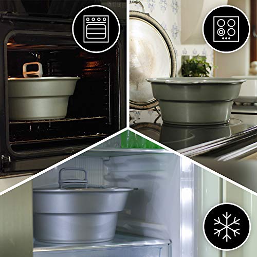 Crock-Pot Duraceramic CSC027X Olla de cocción Lenta Digital, Recipiente Compatible con Fuego e inducción, para Preparar Todo Tipo de Recetas, 6 litros, Acero Inoxidable, Blanco