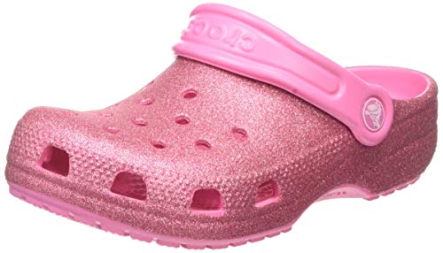 Crocs Classic Glitter Clog Kids, Zuecos Unisex Niños, Rosa (Pink Lemonade 669), 34/35 EU