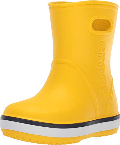 Crocs Crocband Rain Boot Kids, Botas de Agua Unisex Niños, Amarillo (Yellow/Navy 734), 24/25 EU