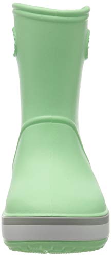 Crocs Crocband Rain Boot Kids, Botas de Agua Unisex Niños, Verde (Neo Mint/Light Grey 3to), 23/24 EU