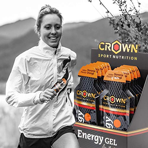 Crown Sport Nutrition Gel Energético - con o sin Cafeína - 10 unidades Carbohidratos en ratio 2:1:1 (Maltodextrina - Dextrosa - Fructosa) Ciclismo Running Deporte Entreno