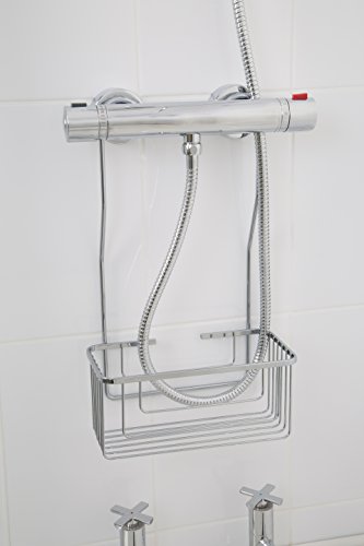 Croydex Acero Chapado Gancho más de Cesta de Ducha, Cromado