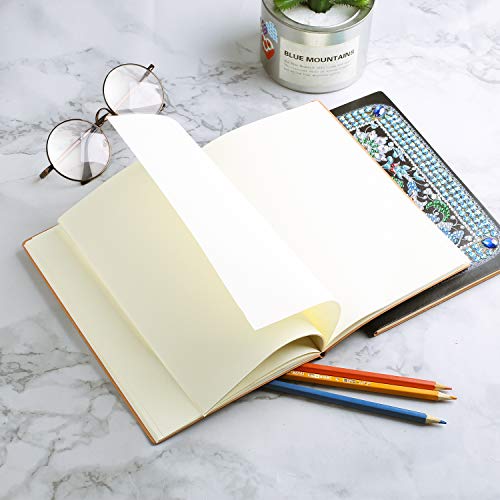 Cuadernos de diamantes DIY 5D para niños A5,diamond painting cuadernos universitarios diario secreto niña Bloc de notas A5 con colorido 5D Diamante Regalo creativo para Navidad Skull de cumpleaños