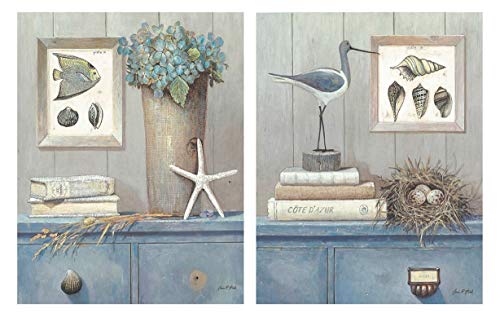 Cuadro de Baño. Set de 2 Unidades de 19 cm x 25 cm x 4 mm Cada Cuadro para Decoración de Baño