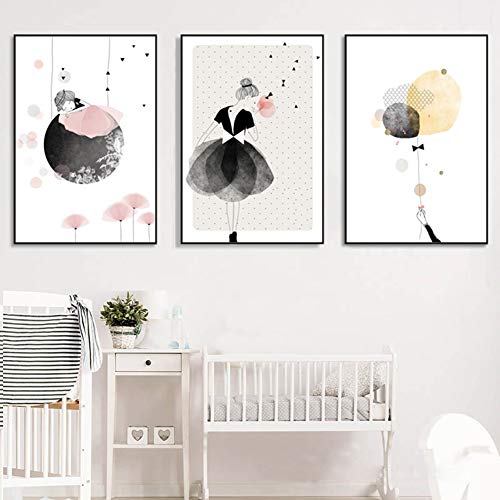 Cuadro de Pared con diseño de círculos de la Profusión, para decoración de la habitación de los niños y niñas, sin Marco, 3# 30 x 40 cm