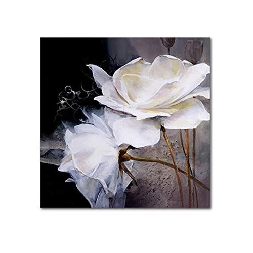 Cuadro en lienzo Arte de la pared Cuadros de camelia Imagen para sala de estar Dormitorio Pasillo Decoración para el hogar Pintura-50x50cm Sin marco