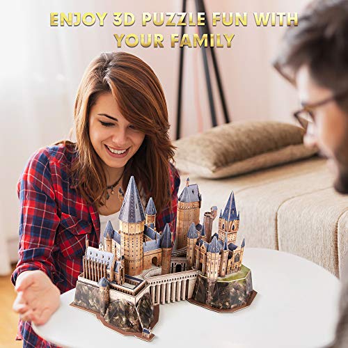 CubicFun Puzzle 3D Harry Potter Hogwarts Castillo Escuela de Brujería y Hechicería Kits de Construcción Modelo, DIY Juguetes 3D Rompecabezas Regalos para Adultos y Niños, 197 Piezas