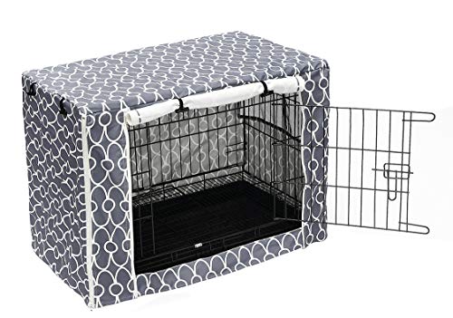 Cubierta para jaula de alambre, resistente de nailon, resistente al agua, resistente al viento, cubierta para perrera para mascotas, protección interior y exterior, color gris
