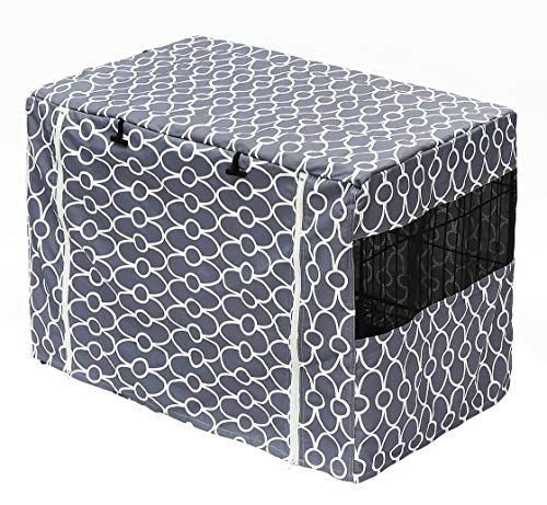 Cubierta para jaula de alambre, resistente de nailon, resistente al agua, resistente al viento, cubierta para perrera para mascotas, protección interior y exterior, color gris