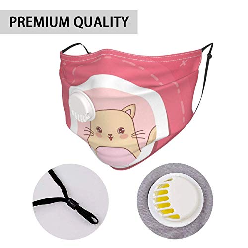 Cubierta Protectora Reutilizable de Animales Lindos con filtros de válvula de respiración y 2 filtros para Hombres/Mujeres